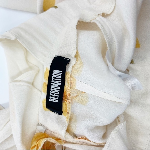 Reformation Cozumel Jumpsuit in TANGIERS Floral White Ruffle Size 6 - Picture 2 of 8